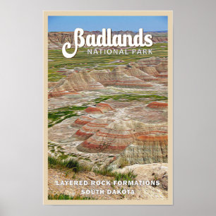 Poster Paysage du parc national des Badlands
