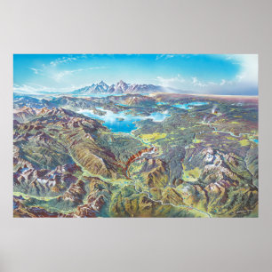 Poster Paysage du parc national Yellowstone (pas de étiqu