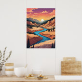Poster Paysage du parc Yellowstone (Cuisine)