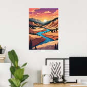 Poster Paysage du parc Yellowstone (Bureau à domicile)