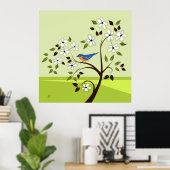 Poster Paysage du printemps de Bluebird (Bureau à domicile)