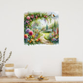 Poster Paysage du sentier du jardin 6 (Cuisine)