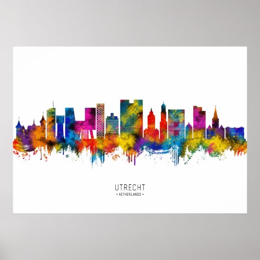 Poster Paysage d'Utrecht aux Pays-Bas (Devant)