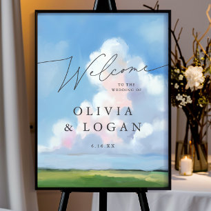 Poster Paysage élégant peint Nuages Accueil Mariage