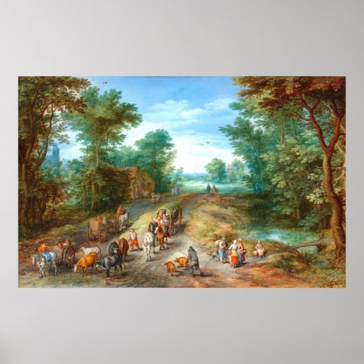 Poster Paysage en bois - Jan Brueghel Art (Devant)