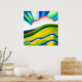 Poster Paysage ensoleillé arc-en-ciel (Cuisine)