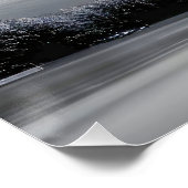 Poster Paysage et arbre d'hiver, noir et blanc - art (Coin)