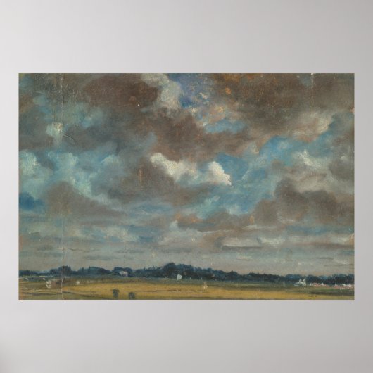 Poster Paysage étendu avec nuages gris (Devant)