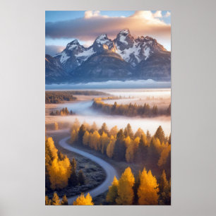 Poster Paysage extérieur calme et tranquille des plaines
