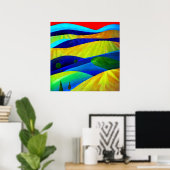 Poster Paysage Fantastique Arc-en-ciel de Collines (Bureau à domicile)