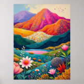 Poster Paysage floral vif - Nature vibrante (Devant)