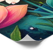 Poster Paysage floral vif - Nature vibrante (Coin)