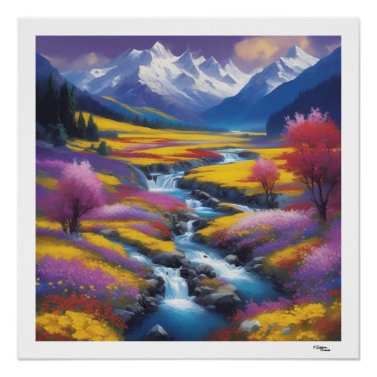 Poster Paysage fluvial (Devant)
