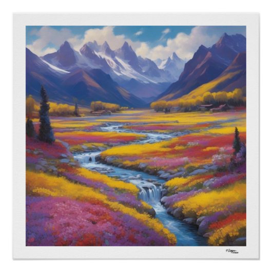 Poster Paysage fluvial (Devant)