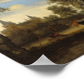 Poster Paysage fluvial avec traversier, 1649 (huile sur t (Coin)