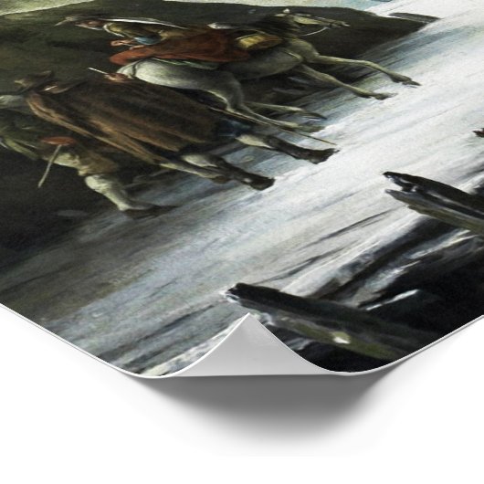 Poster Paysage fluvial en hiver, Francesco Foschi (Coin)