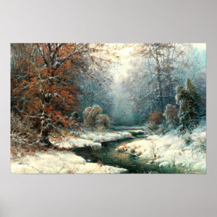Poster Paysage fluvial hivernal