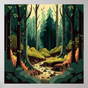 Poster Paysage forestier