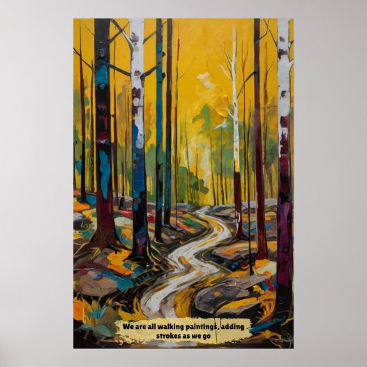 Poster Paysage forestier abstrait (Devant)
