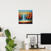 Poster Paysage forestier Abstrait avec arbres d'automne (Bureau à domicile)