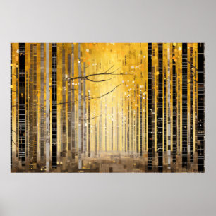 Poster Paysage forestier Art Décor Peinture Mosaïque