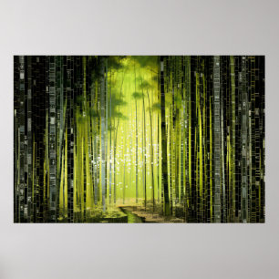 Poster Paysage forestier Art Décor Peinture Mosaïque