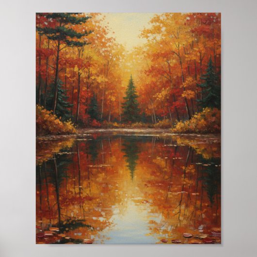 Poster Paysage forestier au lac Impasto (Devant)