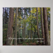 Poster Paysage forestier avec citation de John Muir (Devant)
