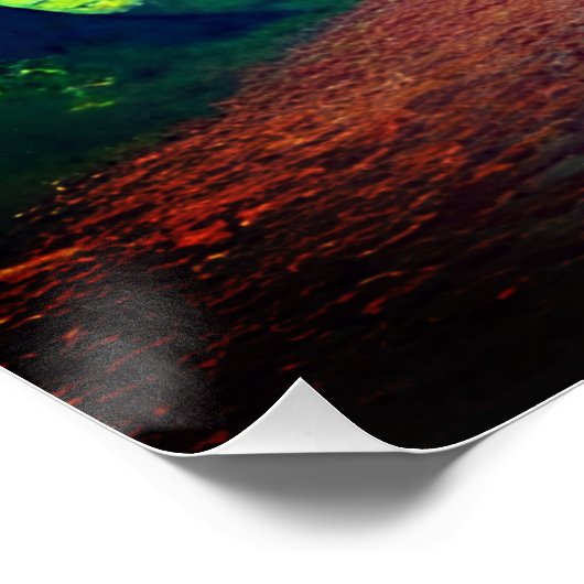 Poster Paysage forestier avec forêt arbres d'automne (Coin)