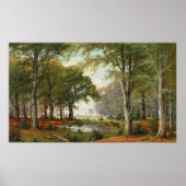 Poster Paysage forestier du soir (Devant)