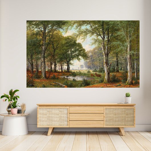 Poster Paysage forestier du soir