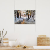 Poster Paysage forestier enneigé, Walter Moras (Cuisine)