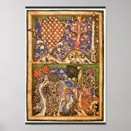 Poster Paysage Forestier Par Meister Der Carmina Burana ( (Devant)