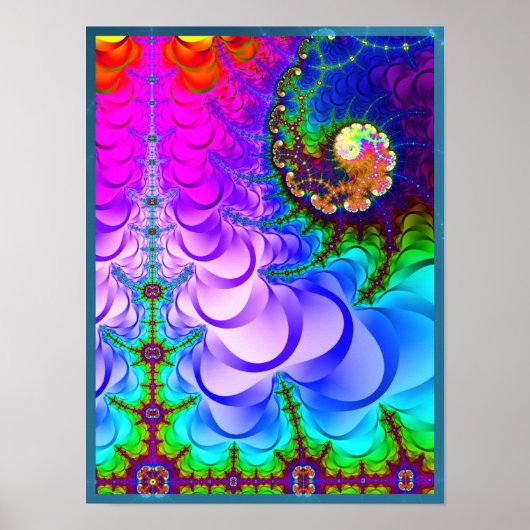Poster Paysage fractal psychédélique (Devant)