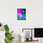 Poster Paysage fractal psychédélique (Bureau à domicile)