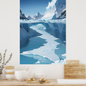 Poster Paysage gelé avec arche de glace (Cuisine)