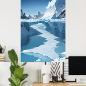 Poster Paysage gelé avec arche de glace (Bureau à domicile)