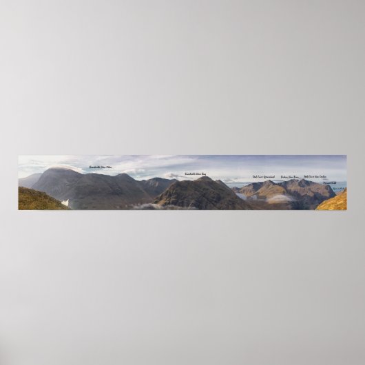 Poster Paysage Glencoe Mountain Panorama (Devant)