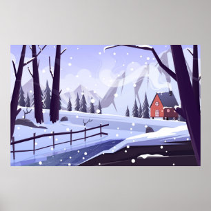 Poster Paysage Hiver Extérieur