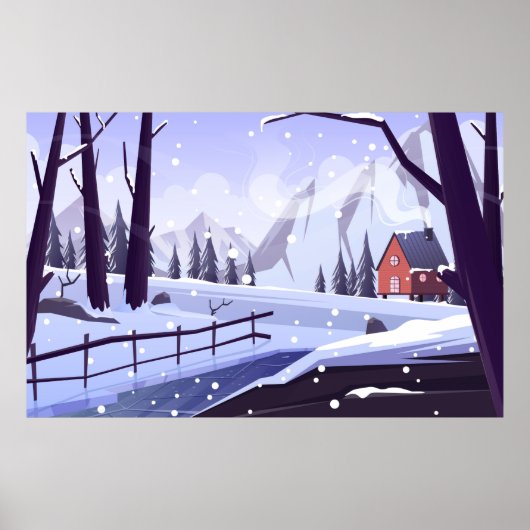 Poster Paysage Hiver Extérieur (Devant)