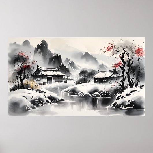 Poster Paysage hivernal (Devant)