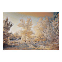 Paysage hivernal avec l'aquarelle des arbres neigé