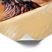 Poster Paysage hivernal avec l'aquarelle des arbres neigé (Coin)