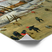Poster Paysage hivernal avec patineurs et piège à oiseaux (Coin)