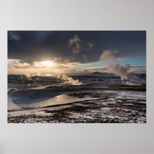 Poster Paysage hivernal géothermique