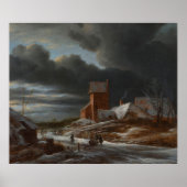 Poster Paysage hivernal, Jacob Isaacksz. van Ruisdael, c. (Devant)