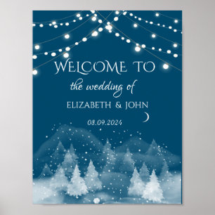 Poster Paysage hivernal mariage sous la neige