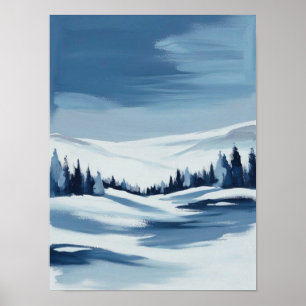 Poster Paysage hivernal paisible peinture numérique