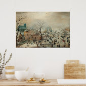 Poster Paysage hivernal Patinage sur glace par Hendrick A (Cuisine)
