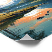 Poster Paysage Illustration artistique Nature (Coin)